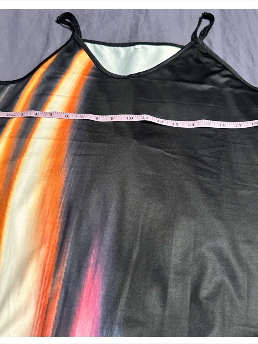 Black Maxi Dress with Multicolor Brushstroke Print - Picture 7 of 7